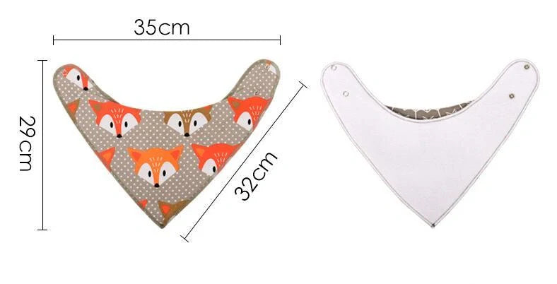 Set of four cotton baby bibs with arrow and wave designs for mess-free feeding