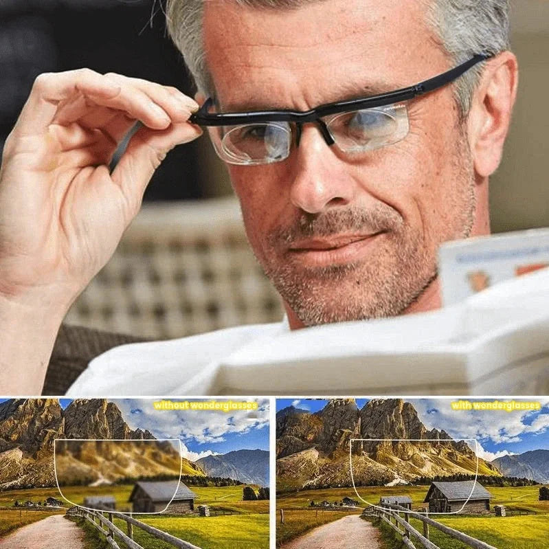 Adjustable Focus Sight Glasses with variable magnification and durable polycarbonate lenses