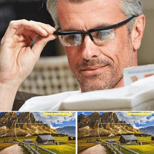 Adjustable Focus Sight Glasses with variable magnification and durable polycarbonate lenses