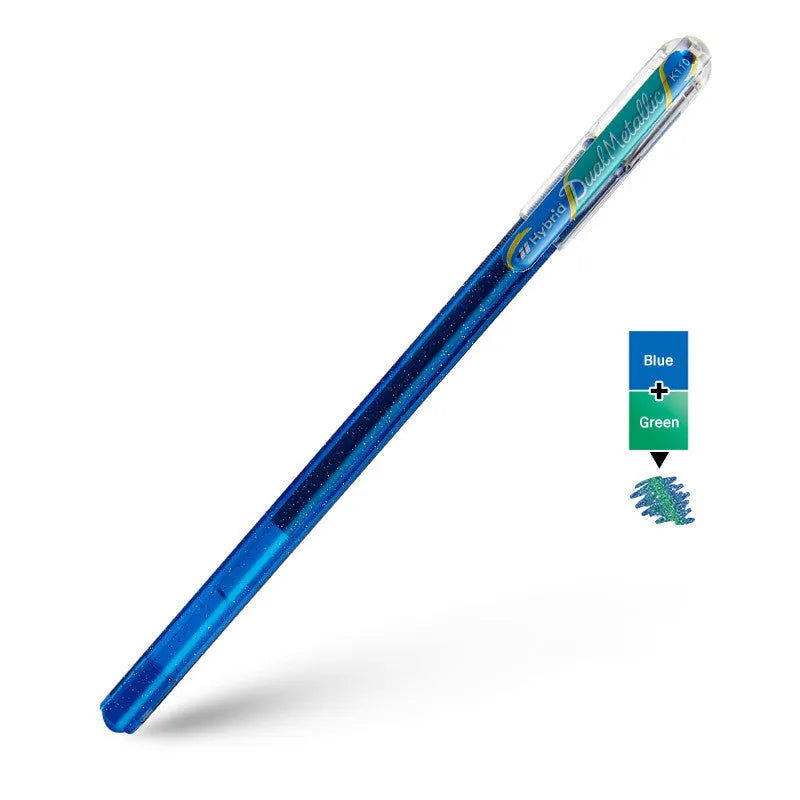 Flash gel pen with 1.0mm tip and pearlescent glitter ink in multiple colour options