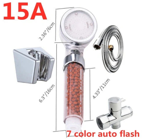 Color Changing LED Shower Head with temperature sensor and high pressure