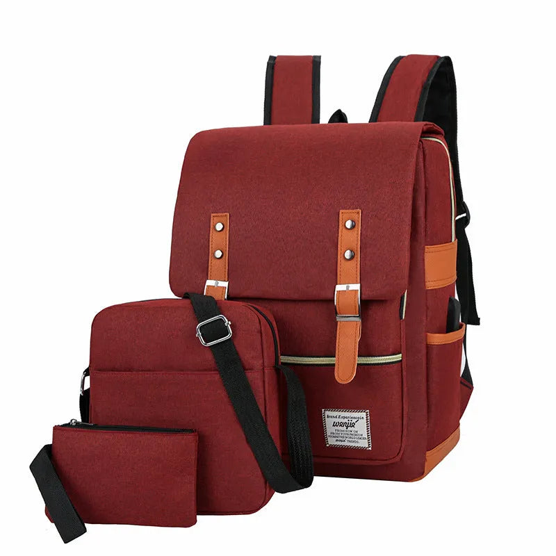 Three-piece waterproof business backpack with curved shoulder straps in four colour options
