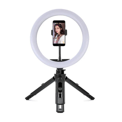 10-inch ring selfie light with metal bracket for smartphone photography and video