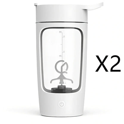 650ml black electric protein shake cup with scale lid and USB charging port for fitness use