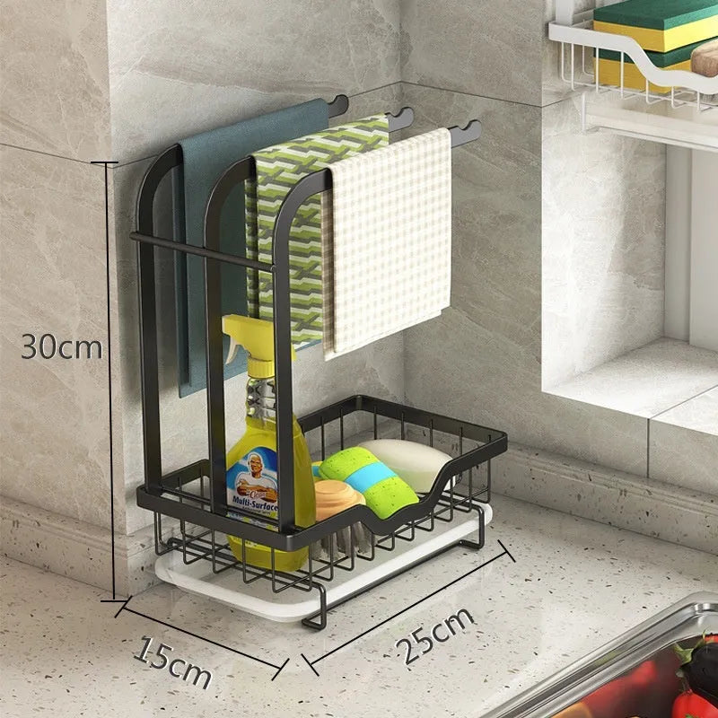White foldable plastic kitchen draining rack shown in new Chinese style, suitable for wall mounting or desktop use.