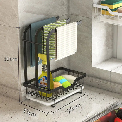 White foldable plastic kitchen draining rack shown in new Chinese style, suitable for wall mounting or desktop use.