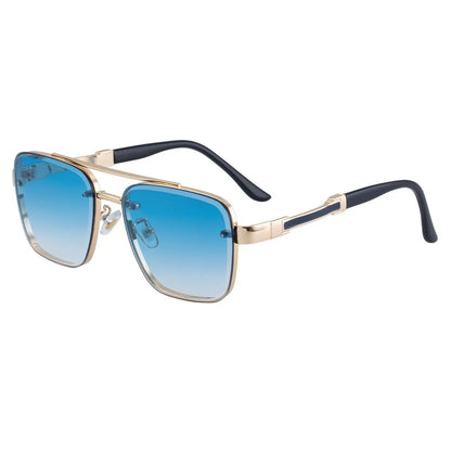 Men's vintage style sunglasses with UV protection in gold double gray colour option