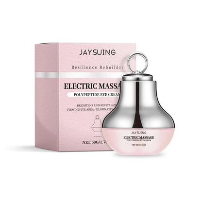 Electric firming eye cream in 7.7x11cm container with massage applicator for eye area treatment
