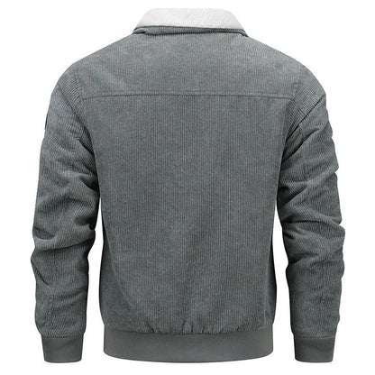 Premium men's fleece jacket with pockets, available in Khaki, Grey, and Black colors in sizes M to 8XL