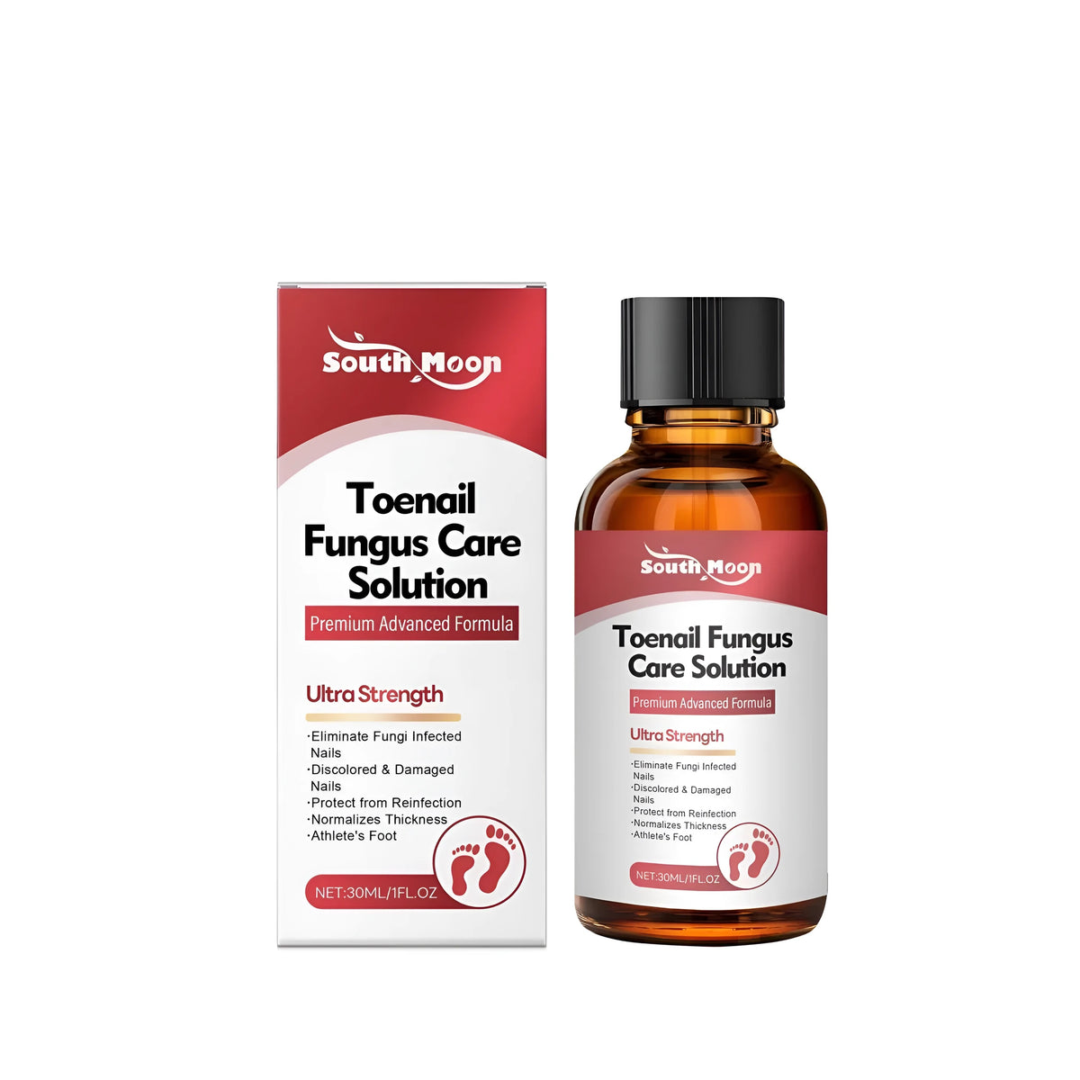 30ml bottle of nail fungus lotion with applicator for fungal nail treatment