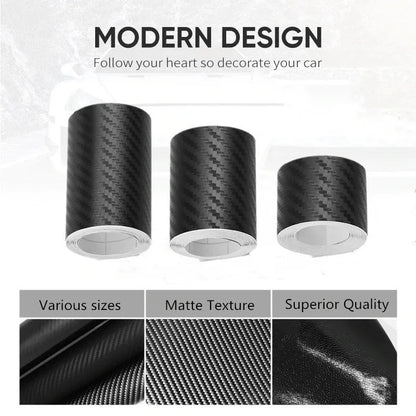 Matte black carbon fibre pattern adhesive roll for car door sill protection