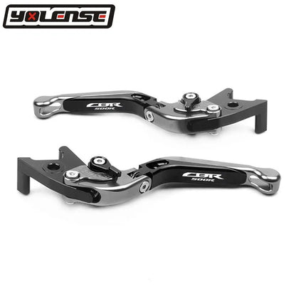 CNC foldable telescopic brake clutch horn levers for Honda CBR500R 2013 onwards, T6061 alloy, anodised, pair