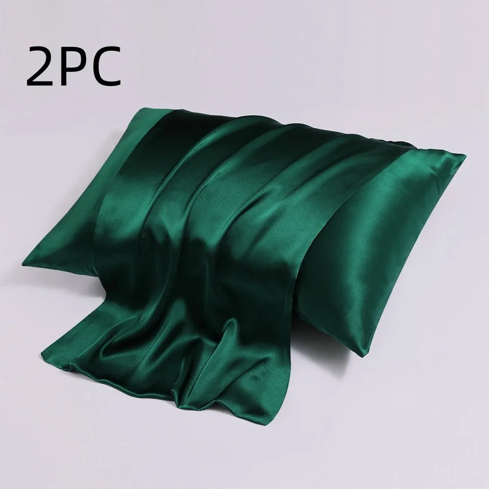 Silk pillowcase with zip closure showing double-sided texture in modern simplicity style