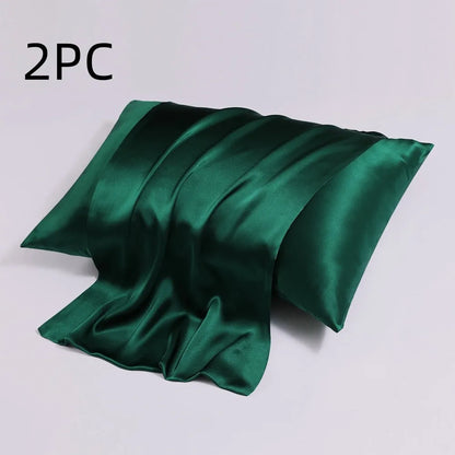 Silk pillowcase with zip closure showing double-sided texture in modern simplicity style
