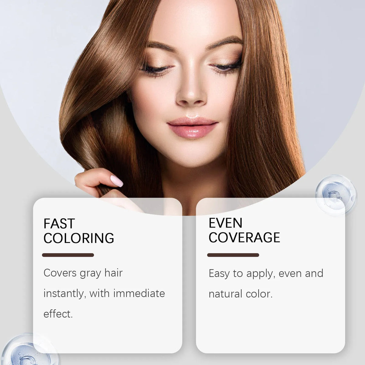 Instant hair dyeing and makeup pen in black and brown colours showing 5.53 cm width and 9.75 cm height