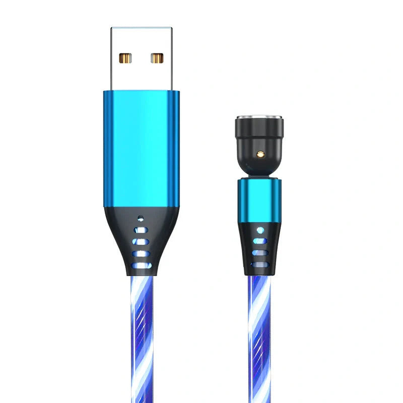 540 Rotate Luminous Magnetic Cable with LED lights and fast charging