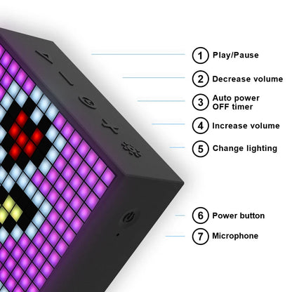 Bluetooth portable speaker with clock alarm and programmable LED display