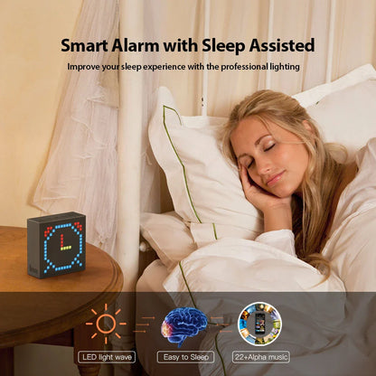 Bluetooth portable speaker with clock alarm and programmable LED display
