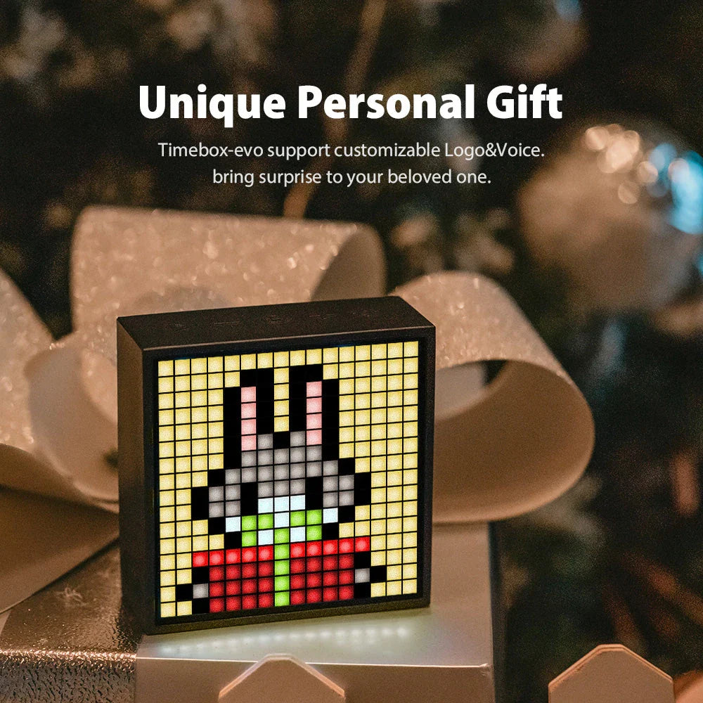 Bluetooth portable speaker with clock alarm and programmable LED display