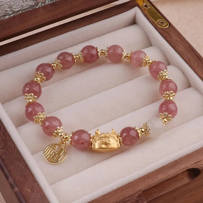 Electroplated glass coloured glaze zodiac bracelet for women showing zodiac animal modelling details
