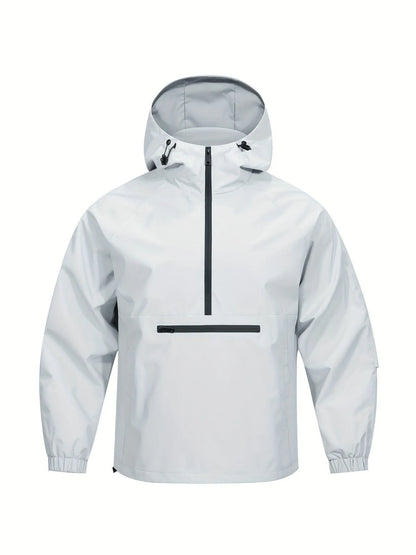 Men's rabbit fur corduroy half-zip hooded sweater jacket in Korean-style loose fit