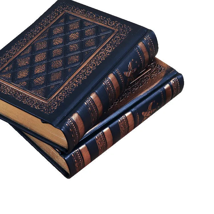 Embossed faux leather notepad with super thick pages in bronze and black gold colour options