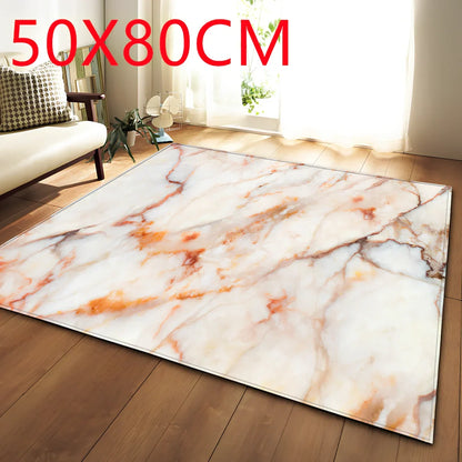 Polyester marble pattern carpet in 121.9x160cm and 50x80cm sizes for floor protection