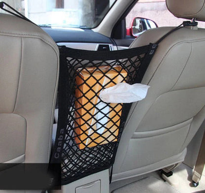 Elastic Car Pet Fence in black, high-strength nylon mesh for dog safety