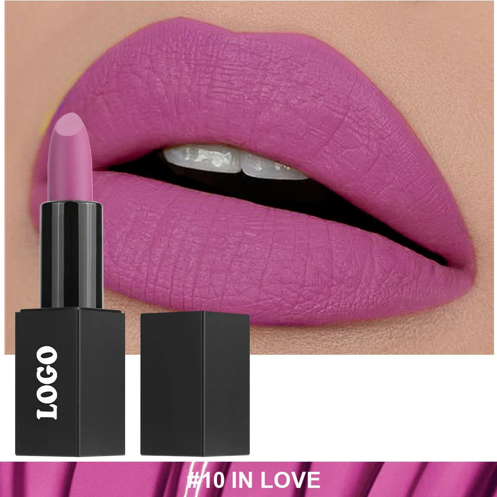 Beauty Does Not Fade waterproof matte lipstick in standard case with anti-discoloration technology