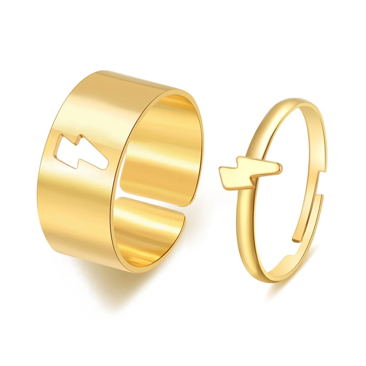 Stylish adjustable butterfly couple rings in punk design, perfect for symbolising love and individuality.