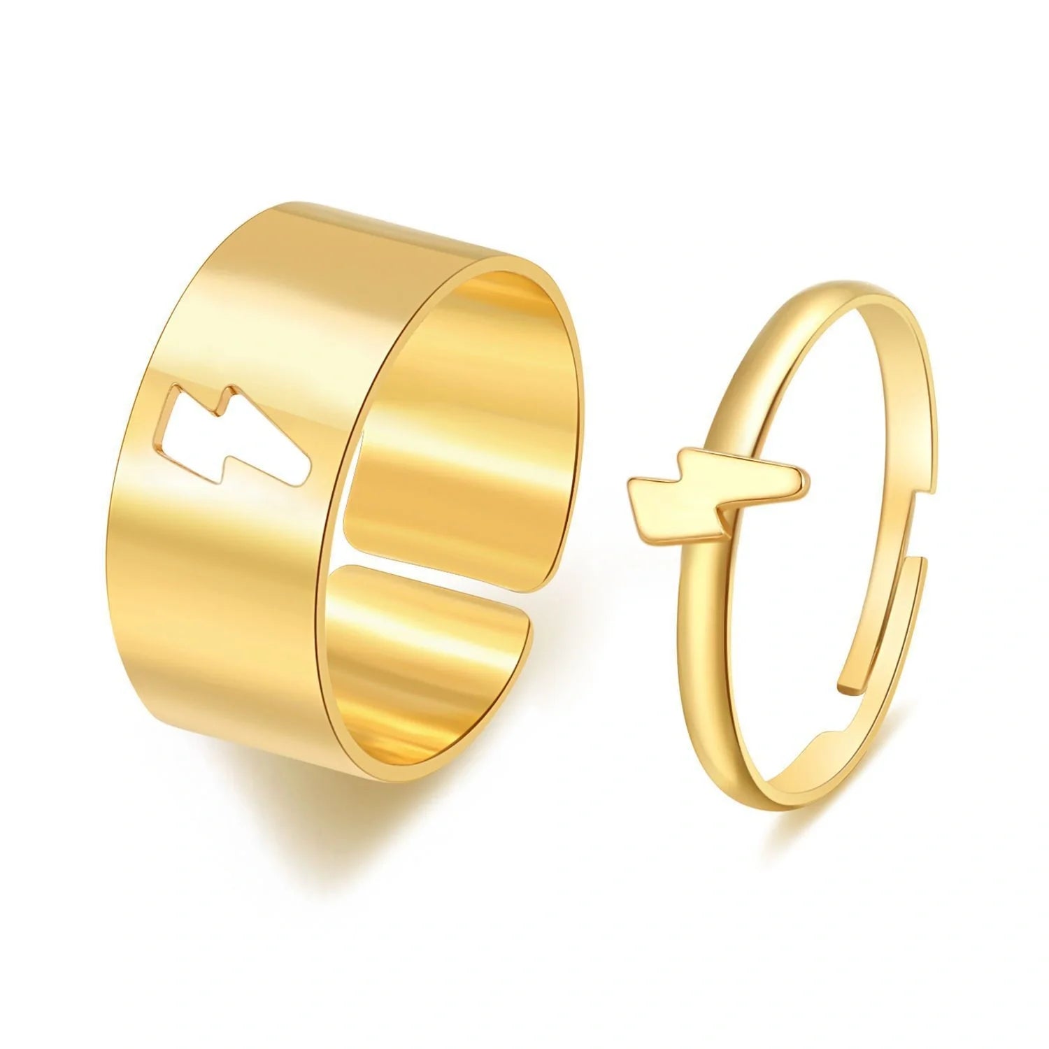 Stylish adjustable butterfly couple rings in punk design, perfect for symbolising love and individuality.