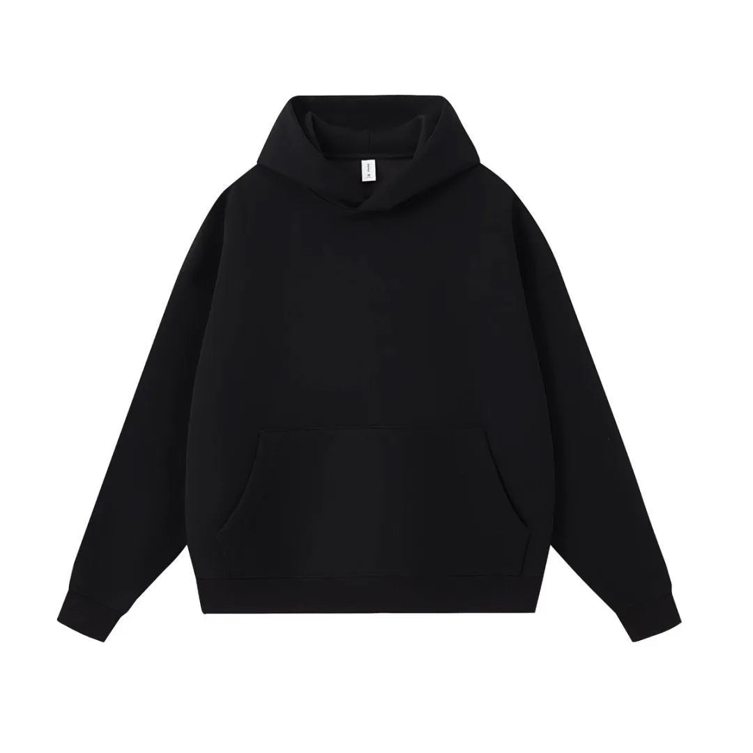 Unisex loose pullover hoodie in polyester, long sleeve, available in seven colours and sizes S to 3XL
