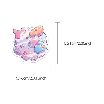 Candy small items waterproof stickers in fresh colours, 4-7cm size, for hand account and written decoration