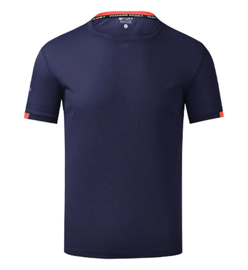 Ice silk quick-drying short sleeve shirt in solid colour with sports styling