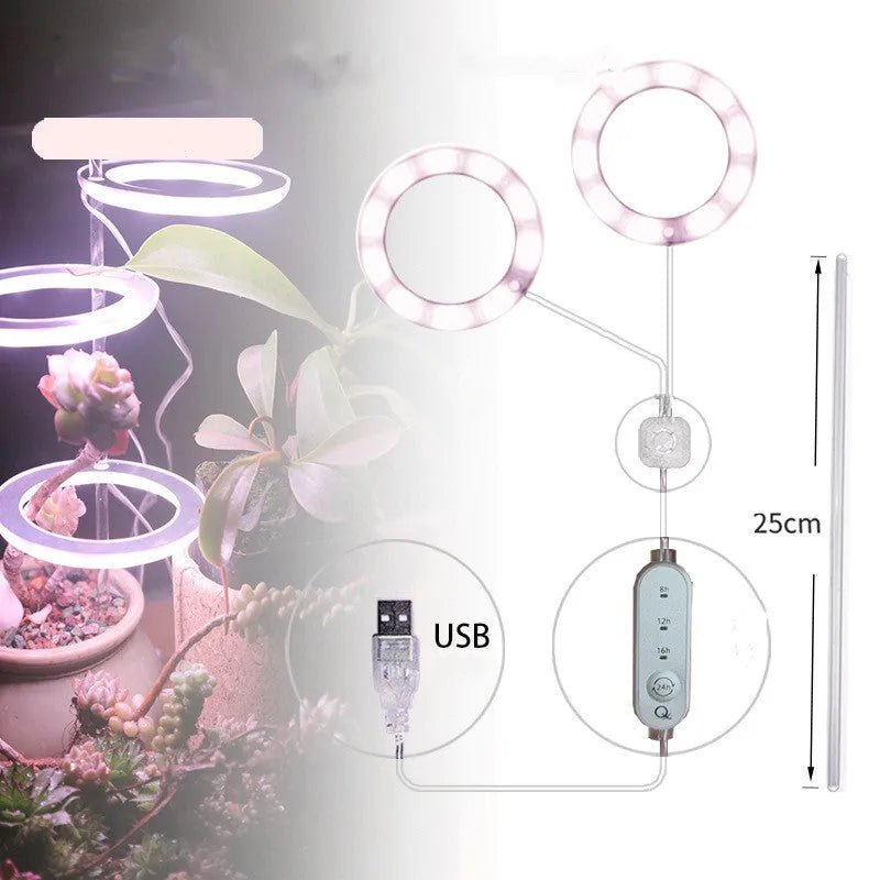 USB LED plant grow light with acrylic stick in multiple head configurations