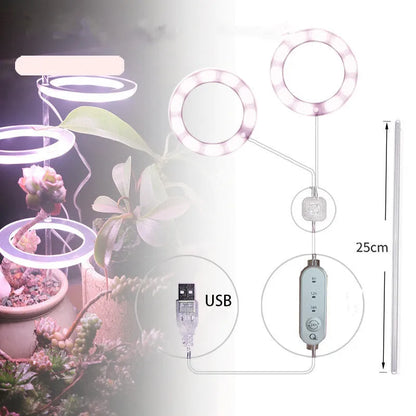 USB LED plant grow light with acrylic stick in multiple head configurations
