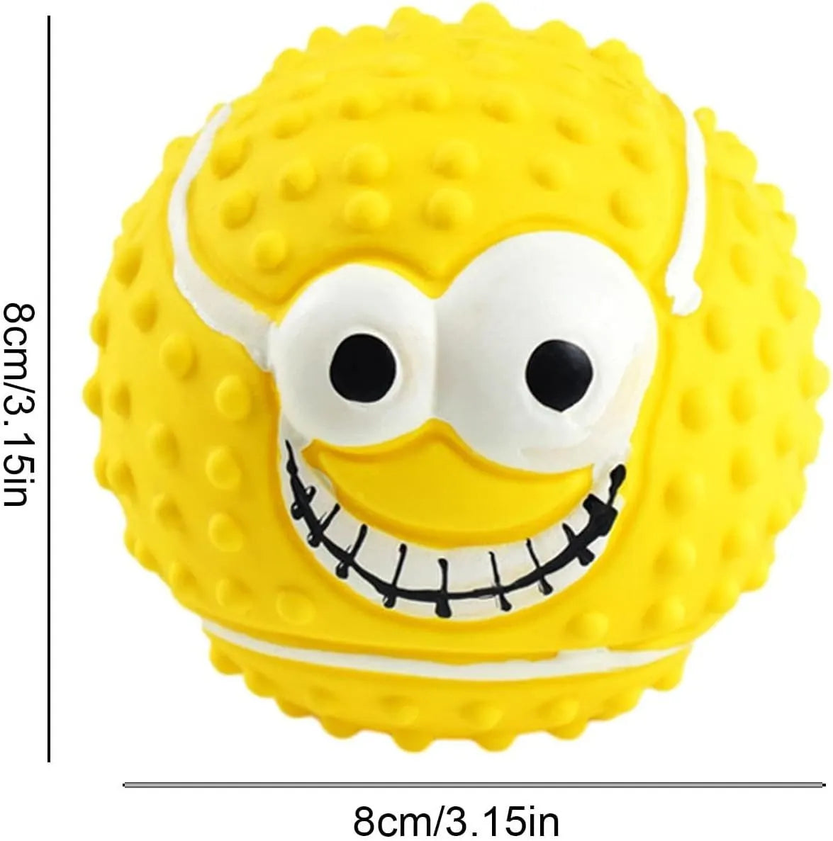 Colourful latex dog balls with smiley faces, suitable for small dogs and cats