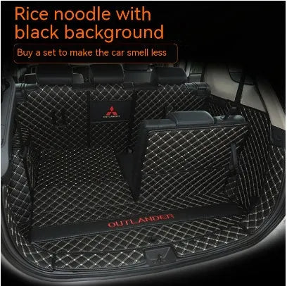 Custom-fitted TPE XPE boot liner with 3D edging for Mitsubishi Outlander SUV.