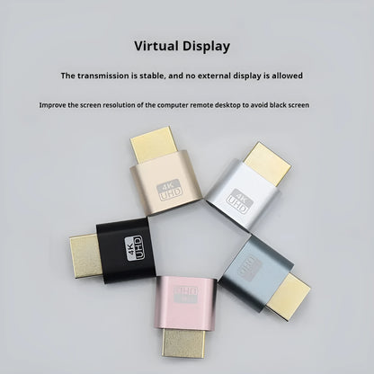 26.5mm HDMI virtual display dongle for graphics card with gold silver black rose gold interface options