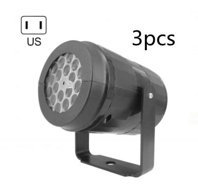 Dazzling LED snowflake projection light with various holiday-themed patterns for festive indoor and outdoor decoration