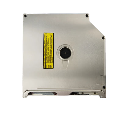 Silver MacBook Pro built-in SATA optical drive with UJ8A8 specification, shown from top.