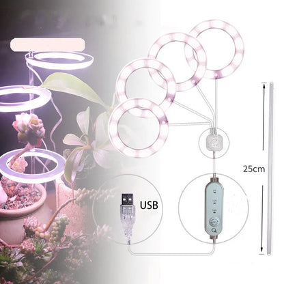USB LED plant grow light with acrylic stick in multiple head configurations