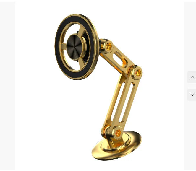 All-metal magnetic car phone holder in silver colour with 360-degree rotation ball joint