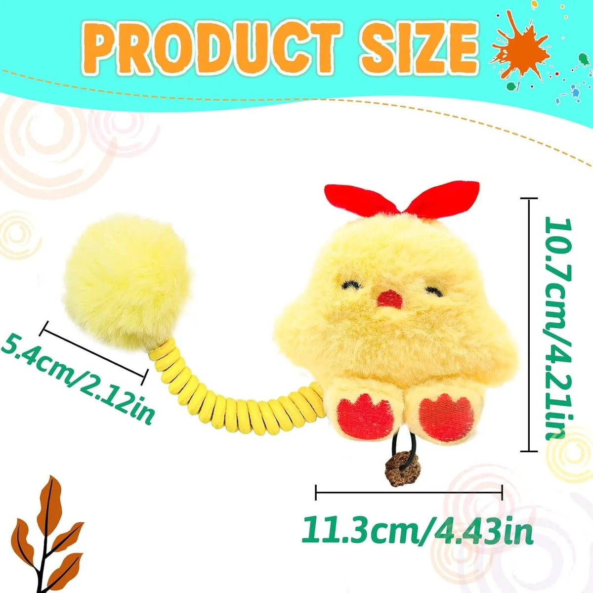 Interactive cat toys with silvervine fruit, spring, fuzzy ball and plush animal designs for kittens