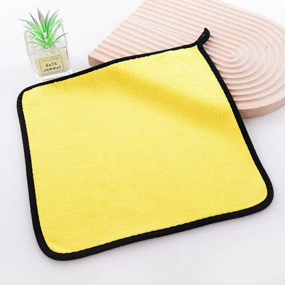 Sunny yellow coral velvet microfiber towel, 30cm by 40cm, for quick drying and sensitive skin care