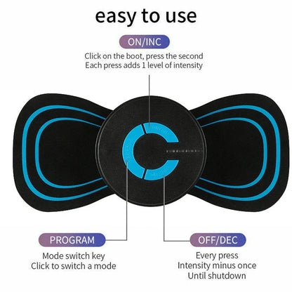 Portable electric neck and shoulder massager with adjustable vibration settings for on-the-go pain relief