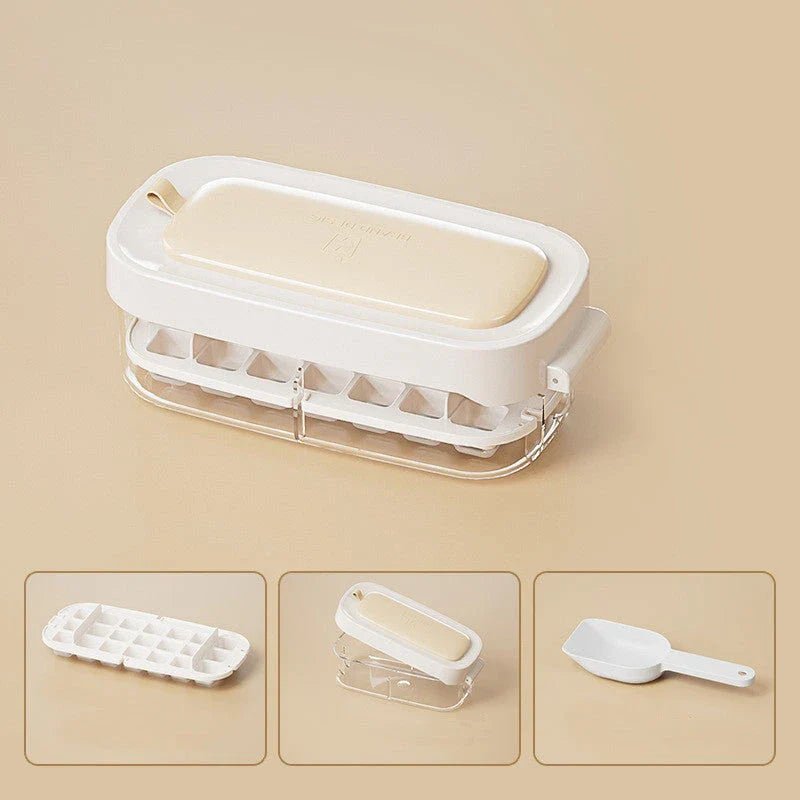 High-Capacity Ice Cube Tray with Shovel - Premium Kitchen Gadget for Effortless Ice Production and Serving