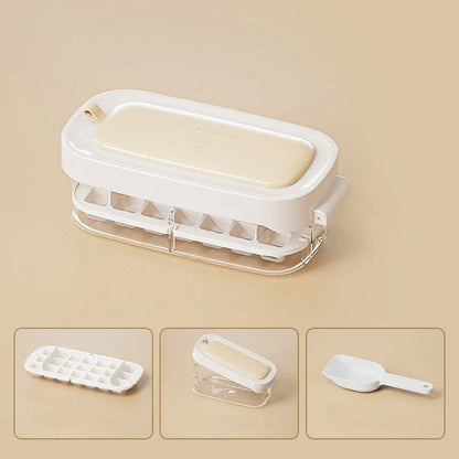 High-Capacity Ice Cube Tray with Shovel - Premium Kitchen Gadget for Effortless Ice Production and Serving