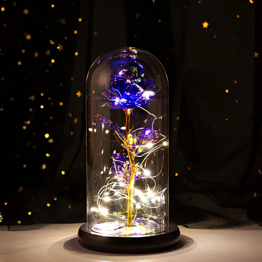 Little Prince Rose Glass Cover with 20cm diameter dome protecting plastic flower arrangement