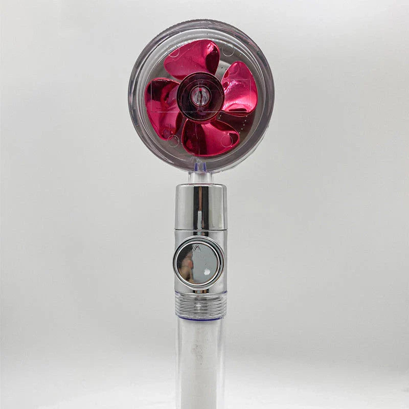 360° Rotating Shower Head with Built-In Fan - Premium ABS Plastic Construction, Water-Saving High-Pressure Spray